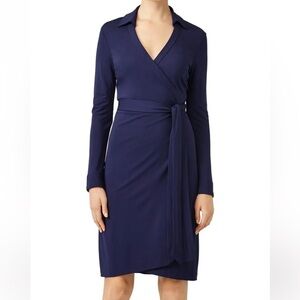 Authentic Diane von Furstenberg wrap dress Navy Size 14 New Jeanne Two